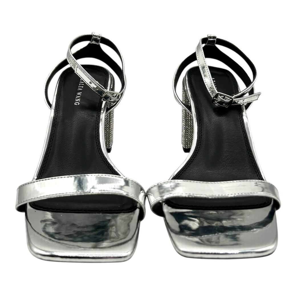 Azalea Wang Women's Parry Metallic Ankle Strap Block Heel Sandals Size 11 View 5